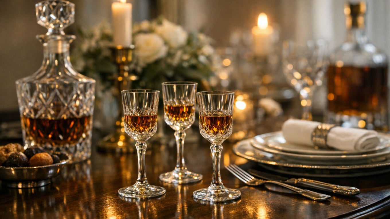 kryształowe kieliszki do likieru